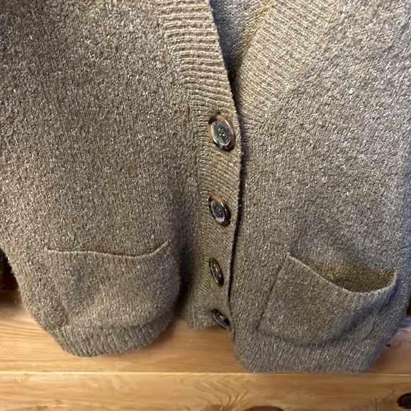 BCBG Maxazria Brown Knit Long Sleeve Button Down Cardigan Sweater Women M VINTGE - Picture 7 of 10